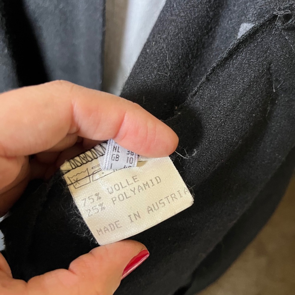 Echter Loden Austrian Wool Cape Coat Black Oversized Swing Coat 46 - Picture 6 of 8
